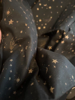 1.5 YD 44X56" CONCORD Black Gold MOON STAR NIGHT SKY Quilt FABRIC Joan Kessler - Image 1 of 4