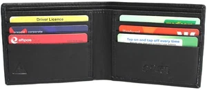 RFID Quality Full Grain Cow Hide Genuine Leather Wallet. Black. Style No: 11043. - Bild 1 von 12