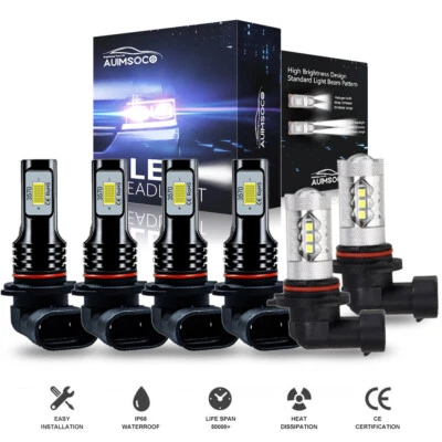 Kit de faros antiniebla LED combo 6X 6000K para Chrysler 300C 2005-2009 Foto 1 de 4