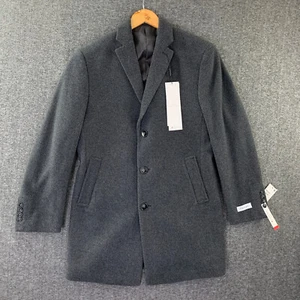 Calvin Klein Wool Overcoat Men 38R Slim Fit Gray Jacket Peacoat NEW - Picture 1 of 12