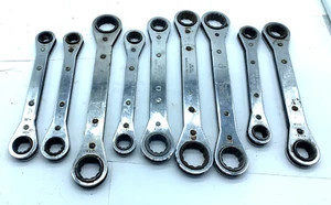 Lot Of 9 Assorted Reversible Ratcheting Standard Wrenches - Picture 1 of 3