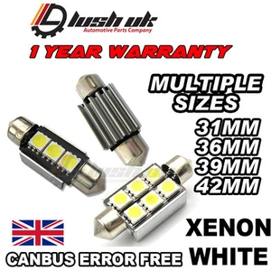 CAR LED BULBS ERROR FREE CANBUS 31 36 39 41mm WHITE NUMBER PLATE INTERIOR - Picture 1 of 1