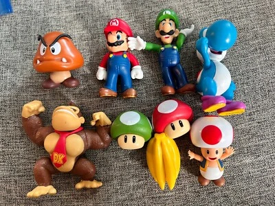 Nintendo Super Mario Mini Figures Collection Lot of 9 Mario Luigi Donkey Kong - Image 1 of 4