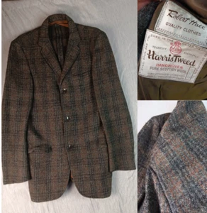 Blazer de tweed Robert Hall de colección años 50 Harris Tweed pura lana escocesa para hombre talla 38L* - Imagen 1 de 24