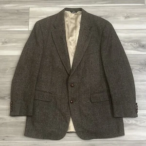 VTG Chaps Ralph Lauren Blazer Sport Coat Herringbone Tweed 100% Wool Size 44/46R - Picture 1 of 9