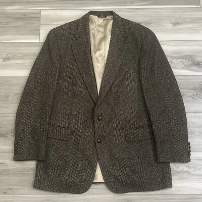 VTG Chaps Ralph Lauren Blazer Sport Coat Herringbone Tweed 100% Wool Size 44/46R - Image 1 of 4