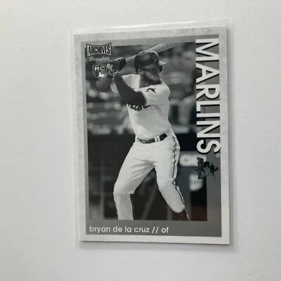 Bryan De La Cruz 2022 Topps Archives Snapshots Baseball Black & White Card #48 - Image 1 of 2