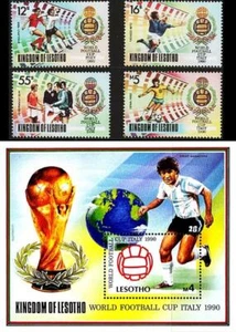 LESOTHO 1989 FOOTBALL CUP "ITALY'90"+S/S mnh ** SPORTS, SOCCER 💲FREE SHIPPING💲 - Picture 1 of 1