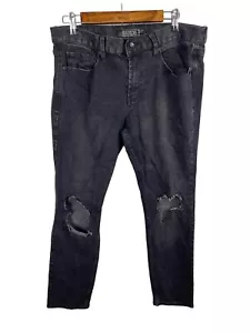 Rude Distressed 34x31 Skinny Jeans Black Denim Hot Topic Mens Stretch 34 x 31 - Picture 1 of 9