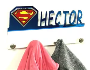 Organizador de pared con gancho de toalla para colgador de abrigos personalizado Superman superhéroes - Imagen 1 de 11