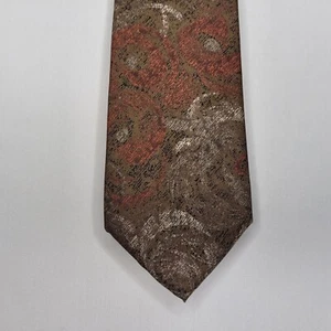 VINTAGE Serica Tie Brown Abstract Floral Silk Hand Made Bonney & Gordon Neck Tie - Picture 1 of 10