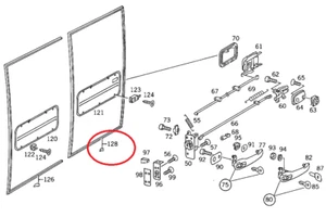 Türdichtung, Tür hinten rechts 160 cm hoch Mercedes T2 DüDo 409 508 608 Original - Bild 1 von 2