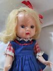 Vintage 1950s 8" Walker Nasb Muffie Doll Blue Eyed Platinum Blond in Orig Dress