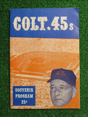 HOUSTON COLT .45s 1962 PROGRAM vs PITTSBURGH PIRATES Roberto Clemente 1st SEASON - Image 1 of 4