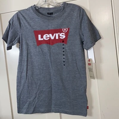 Levi’s Big Girls Short Sleeve Logo T Shirt M (10-12) Heathered Gray $18 - Image 1 of 4