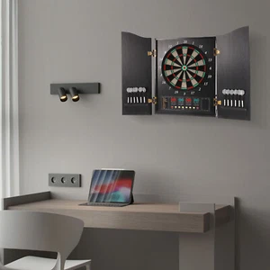 Elektronischer Dartautomat Wandmontage Deko Dartscheibe Schrank & 12*Darts - Bild 1 von 24