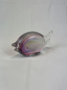 Vintage Murano Italy Art Glass Fish Paperweight Figure  Nice Blue, Green, Pink - Picture 1 of 7