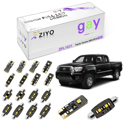 Kit de 12 bombillas LED interiores blancas de lujo para Toyota Tacoma 2005-2016 lámparas Foto 1 de 4