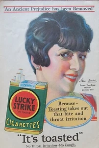 Lucky Strike Cigarettes, Irene Bordoni Vintage 1928 Comedia Musical Star Anuncio - Imagen 1 de 1