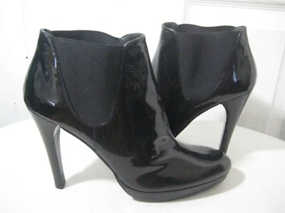 STUART WEITZMAN Whoop Black Patent Leather Platform Heel  Bootie Shoes Size 10 N - Image 1 of 4