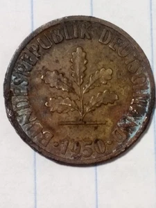 1950 J Germany 10 Pfennig Coin - Bundesrepublik Deutschland - Picture 1 of 6