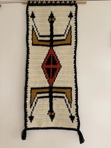 Appendiabiti da parete all'uncinetto sud-ovest modello artistico boho nativi americani unico - Foto 1 di 10