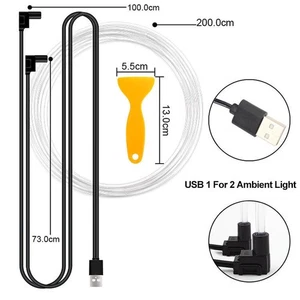 2M/3M/5M Auto LED Ambientebeleuchtung Innenraumbeleuchtung USB Lichtleiste Lampe - Bild 1 von 17
