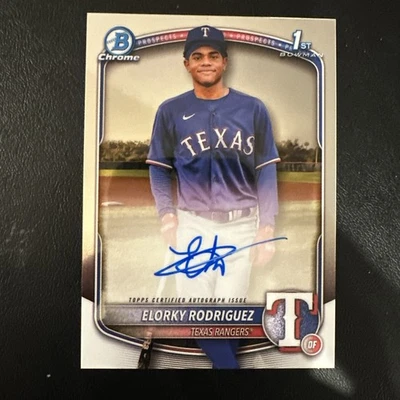 Elorky Rodriguez 2025 Bowman Chrome 1st Auto #CPA-ER Texas Rangers - Image 1 of 2