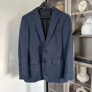 J. Crew Ludlow Moon Herringbone Navy Wool Cotton Blazer 40R Slim Fit Sport Coat - Bild 1 von 6
