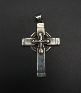 James Avery Celtic Double Cross Pendant Sterling Retired - Used - 6.35g - Picture 1 of 5