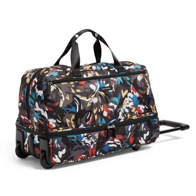 Vera Bradley Maleta de Mano con Ruedas Equipaje Lona Negro Salpicaduras Floral Foto 1 de 4