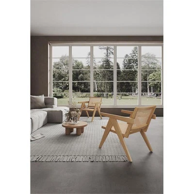 Manhattan Comfort Hamlet Wood Accent Chair in Natural (Set of 2) - Image 1 of 4