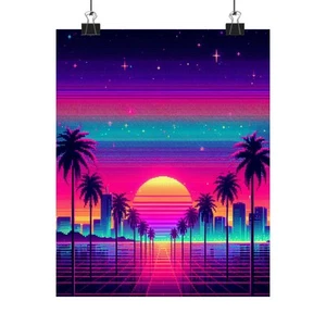 Sunset Vertical Poster, Digital Graphic Print, Matte Wall Art, Home Decor Sign - Picture 1 of 53