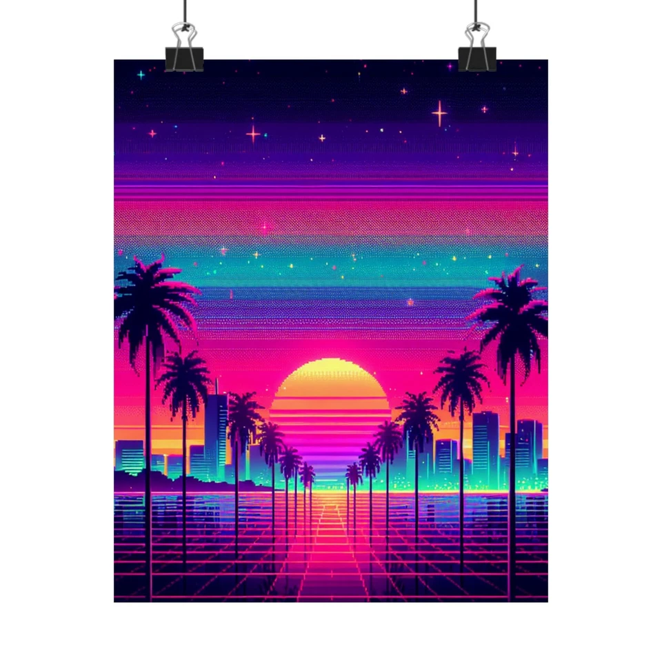 Sunset Vertical Poster, Digital Graphic Print, Matte Wall Art, Home Decor Sign - Image 1 of 1