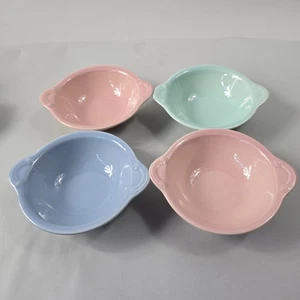Set of 4 Taylor Smith Taylor Luray Pastels Lugged Soup Bowls 7" Multicolor - Picture 1 of 11