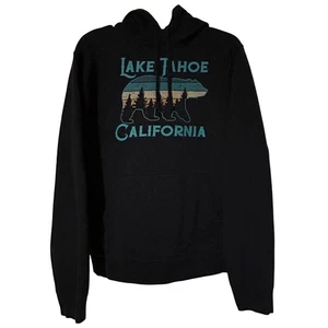 Lake Tahoe California Graphic Hoodie Unisex Medium Black Bear Sunset - Picture 1 of 7