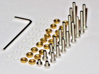 Stanton Sanyo Etc Headshell Cartridge Stainless Steel Screws,Brass Nuts/Washers - Image 1 of 4