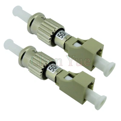 2pcs ST Male-LC UPC Female MM 50/125 Hybrid Fiber Optic Adapter Fiber Connector  - Image 1 of 4