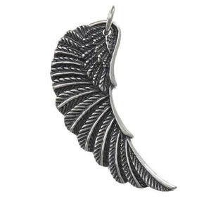 ANGEL WING Feather-pendant/necklace-Solid sterling silver 925-Chain op-3.5g-33mm - Picture 1 of 3