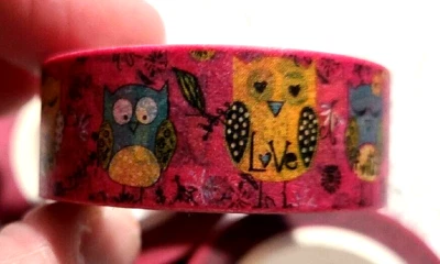 CINTA WASHI BÚHO ROSA - 1000 CM - ROLLO COMPLETO 2000 -ahora Foto 1 de 3