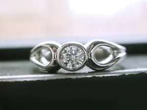 TIFFANY & CO PLATIN DOPPEL OFFEN TRÄNEN TROPFEN DIAMANT VERLOBUNGSRING GRÖSSE 6,5 - Bild 1 von 17