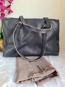 Radley Leather Work Office Shoulder Bag Tote Handbag Large Navy Blue - Picture 1 of 16