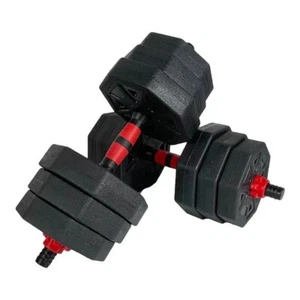 Detachable Octagonal PVC Cement Dumbbells for Home Gym & Strength Training 15kg - Picture 1 of 5