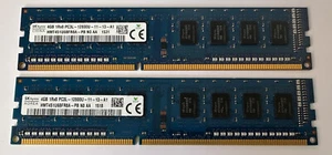 8GB (2x 4GB Matched Sticks) DDR3L 1600Mhz PC3L-12800U DIMM 240 Pin Memory - Picture 1 of 1