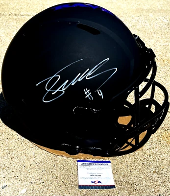 ZAY FLOWERS Ravens SIGNED Full Size Helmet PSA/DNA BALTIMORE Matte Black - Image 1 of 4