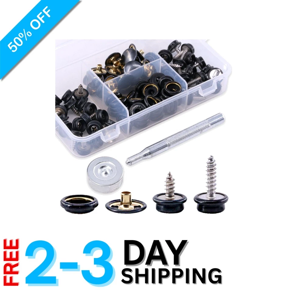 120pcs Stainless Steel Marine Grade Canvas Upholstery Boat Cover Snap Button Kit