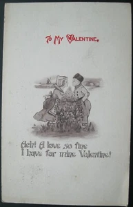 To my Valentine, Ach! A love so fine I have for mine... Dutch Postcard 1911 - Picture 1 of 2