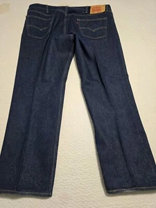  Jean de mezclilla LEVI Vintage Strauss 501 original retorcido pierna ancha azul oscuro - Imagen 1 de 7