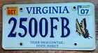 Virginia Tiger Swallowtail Butterfly License Plate # 2500FB - Minty Color Tag ..