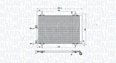 Condensador de aire acondicionado MARELLI para CITROEN Berlingo Xsara PEUGEOT Partner 04-15 6455CN Foto 1 de 2